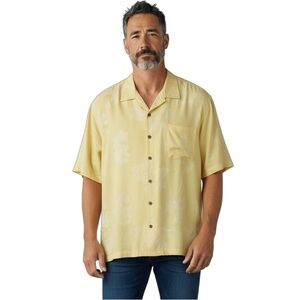 Tommy Bahama Yellow Men's Silk Camp Shirt